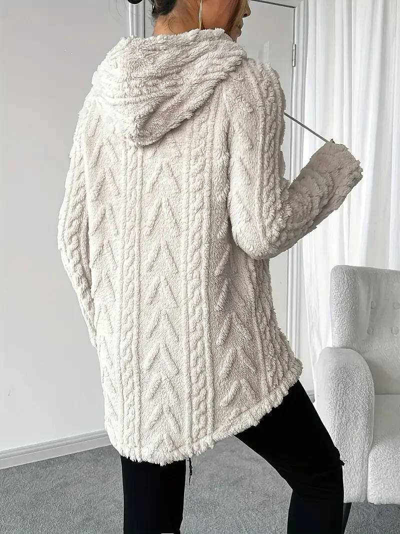Women Plain Winter Long Sleeve Casual Daily Hoodie