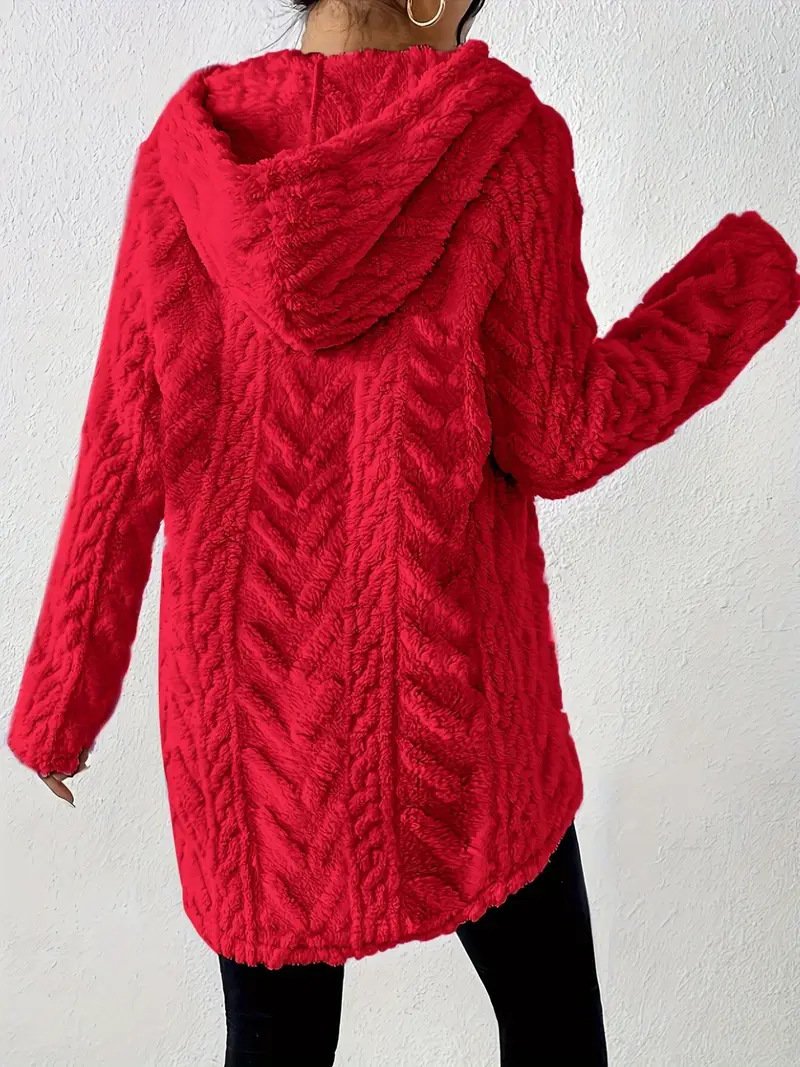 Women Plain Winter Long Sleeve Casual Daily Hoodie