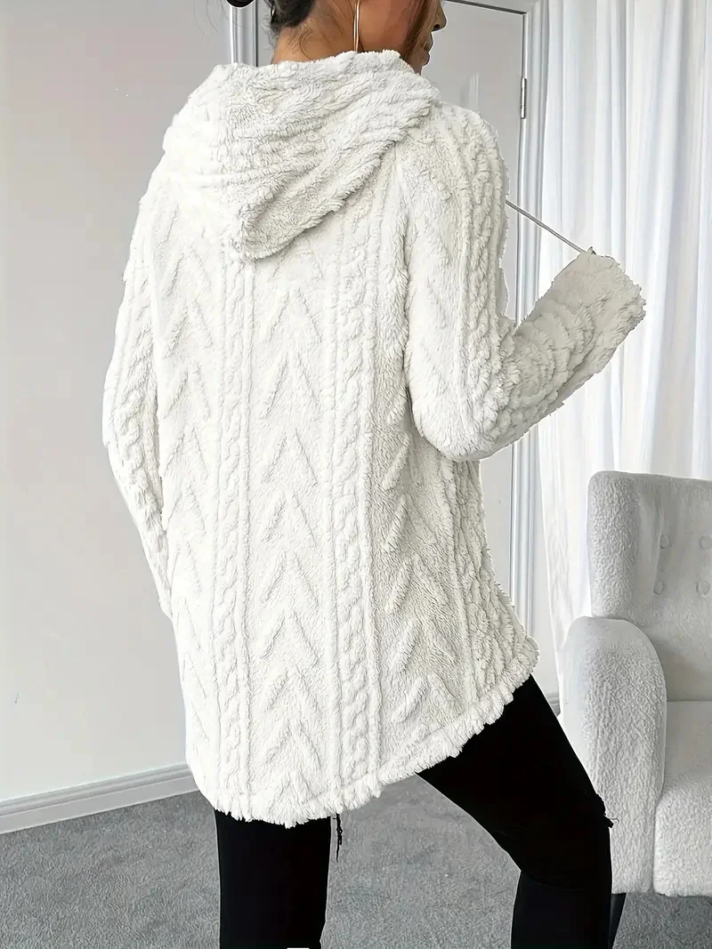 Women Plain Winter Long Sleeve Casual Daily Hoodie