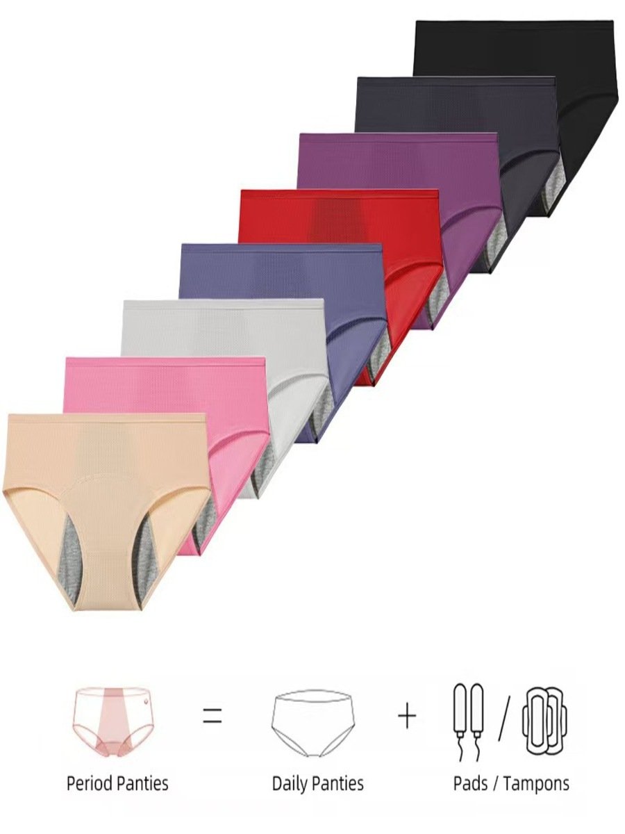 Plain Split Joint Sports Menstrual Pants Special Sanitary Pants Oversized High Waist Comfortable Menstrual Period Briefs Panty