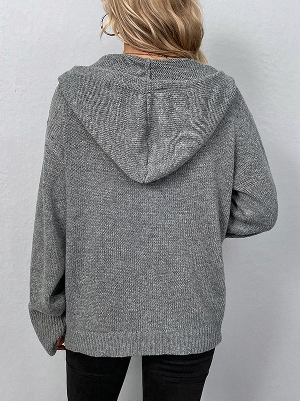 Women Plain Spring/Fall Cover-up Vintage Split Joint Lightweight Cardigan