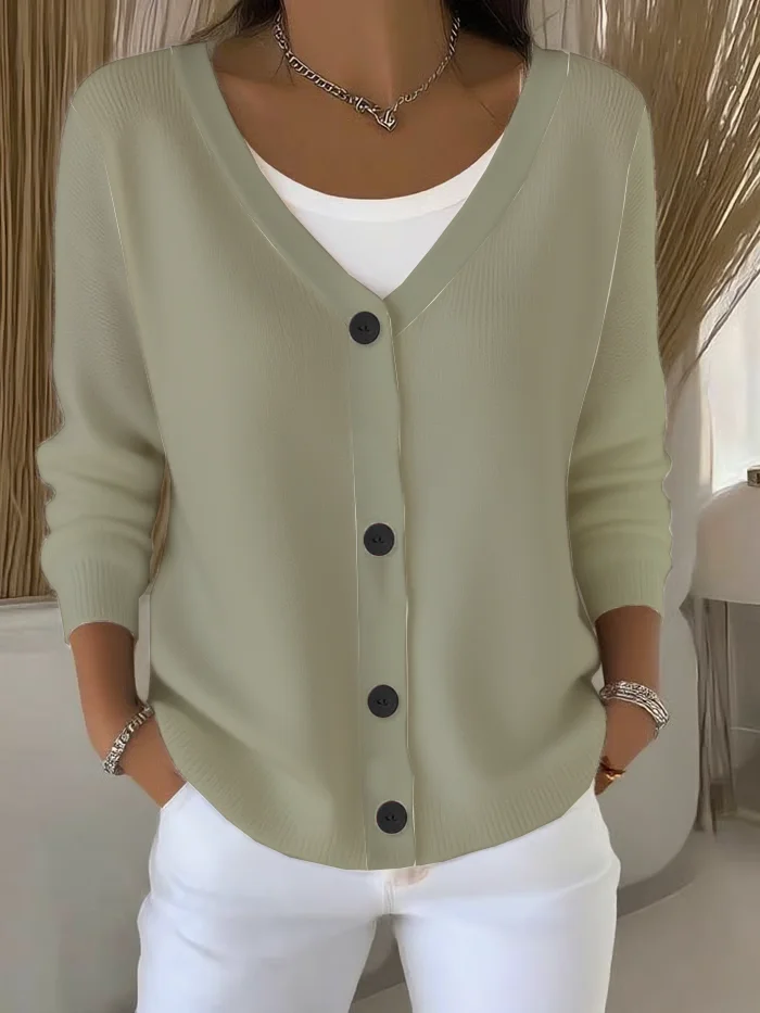 Women Plain Casual Spring/Fall Cardigan