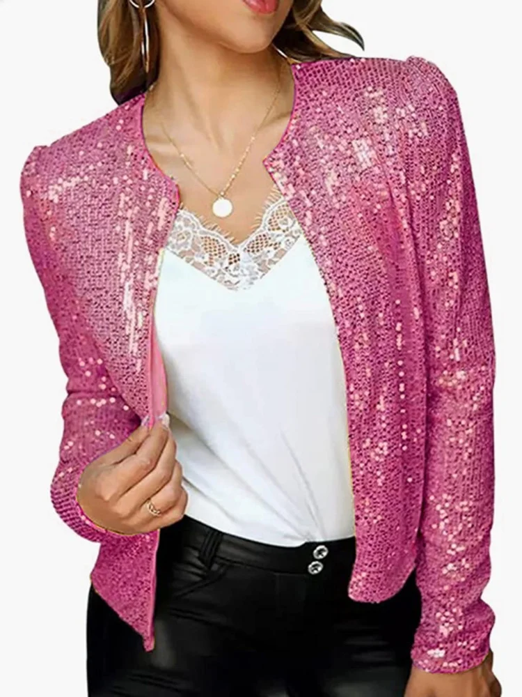 Women Spring/Fall Outerwear Vintage Split Joint Plain Long Sleeve Stand Collar Jacket