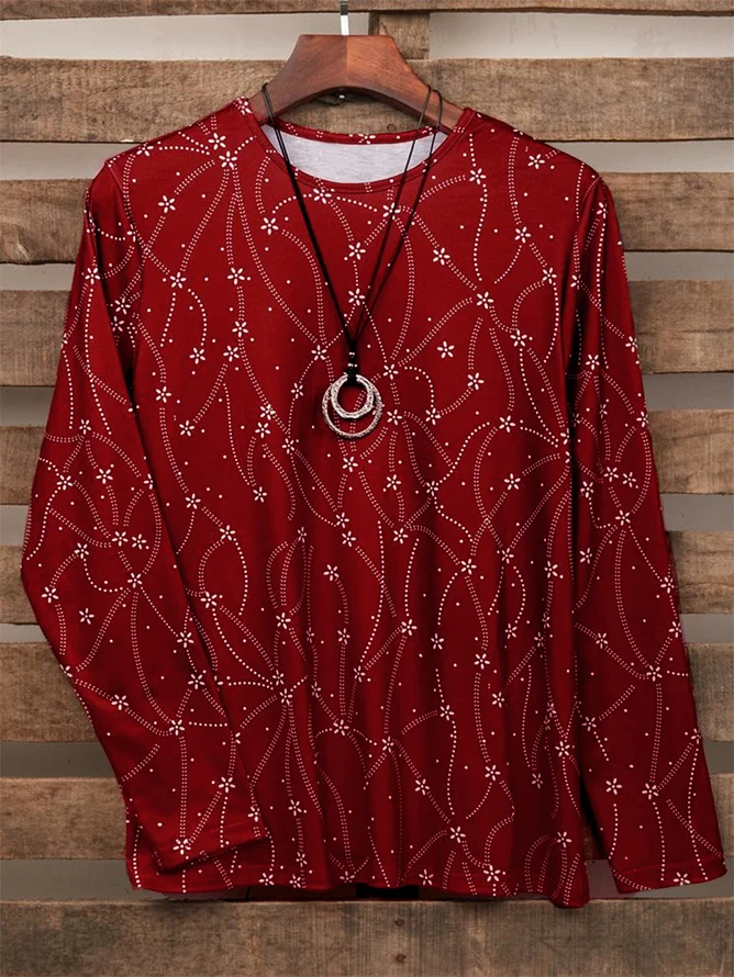 Women Striped Long Sleeve Tee T-shirt Crew Neck Vintage Spring/Fall Top