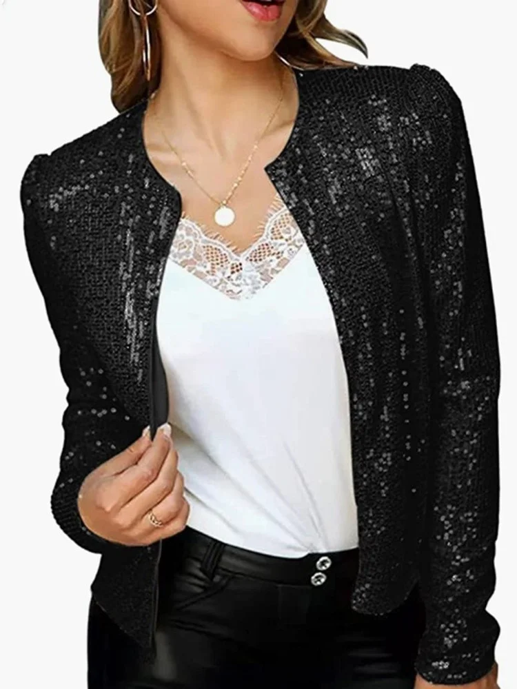 Women Spring/Fall Outerwear Vintage Split Joint Plain Long Sleeve Stand Collar Jacket