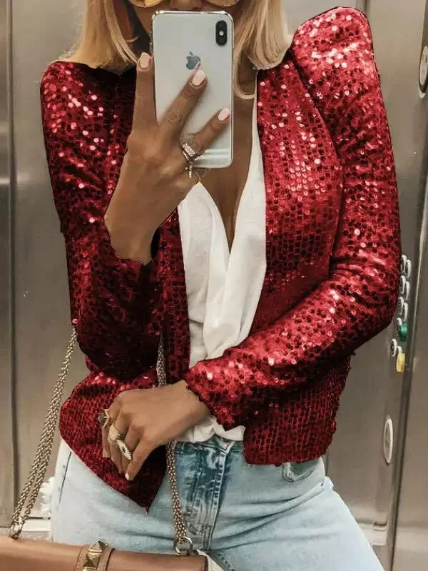 Women Spring/Fall Outerwear Vintage Split Joint Plain Long Sleeve Stand Collar Jacket