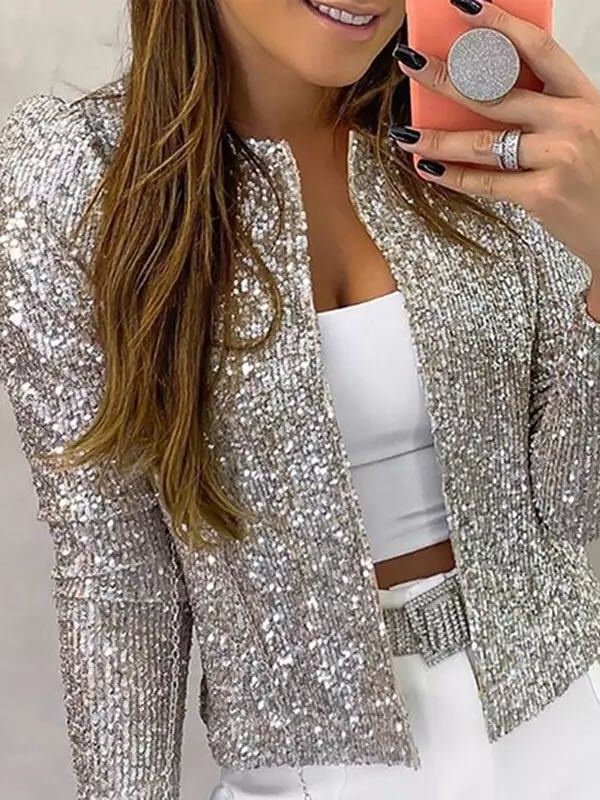 Women Spring/Fall Outerwear Vintage Split Joint Plain Long Sleeve Stand Collar Jacket