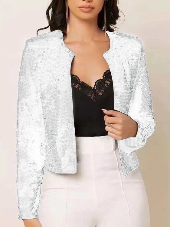 Women Spring/Fall Outerwear Vintage Split Joint Plain Long Sleeve Stand Collar Jacket