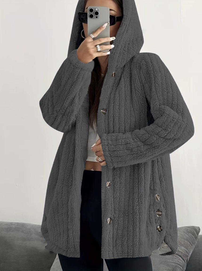 Women Spring/Fall Outerwear Casual Plain Long Sleeve Hoodie Jacket