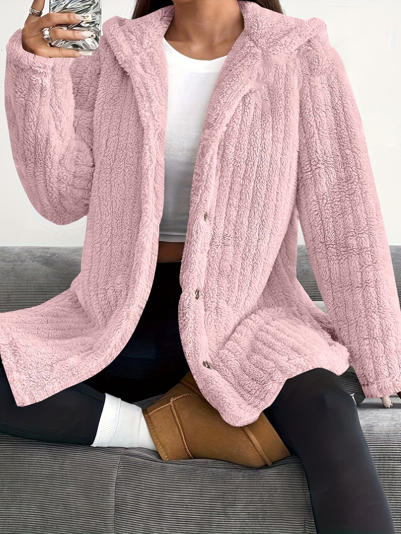 Women Spring/Fall Outerwear Casual Plain Long Sleeve Hoodie Jacket