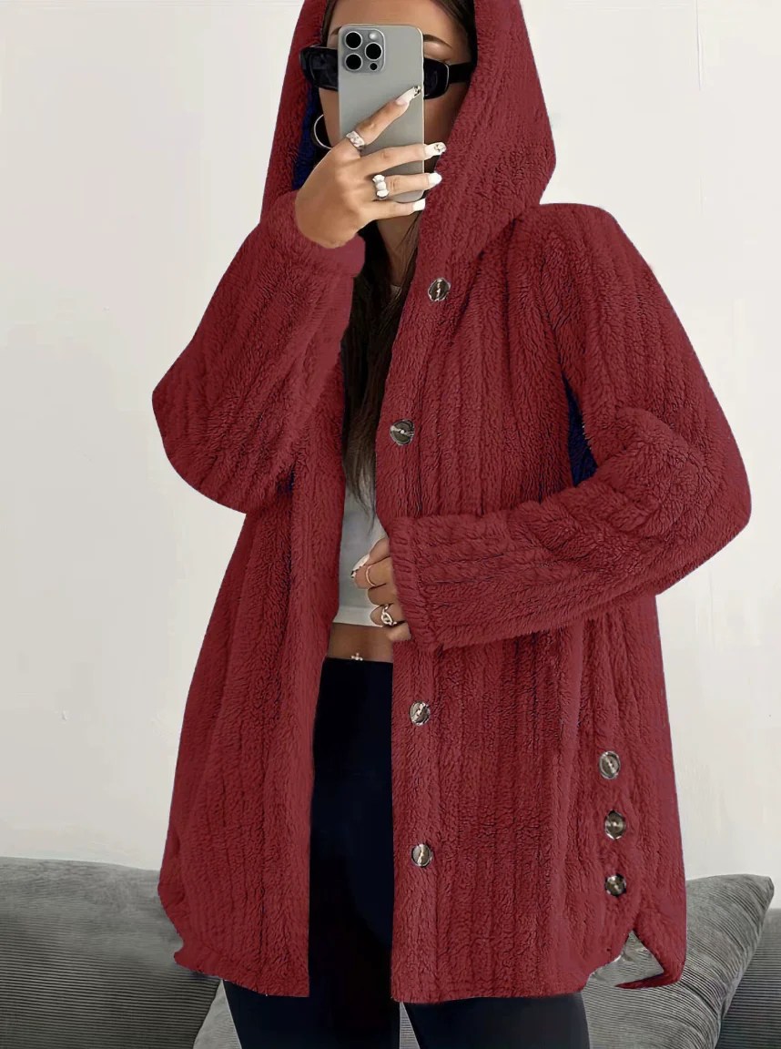 Women Spring/Fall Outerwear Casual Plain Long Sleeve Hoodie Jacket