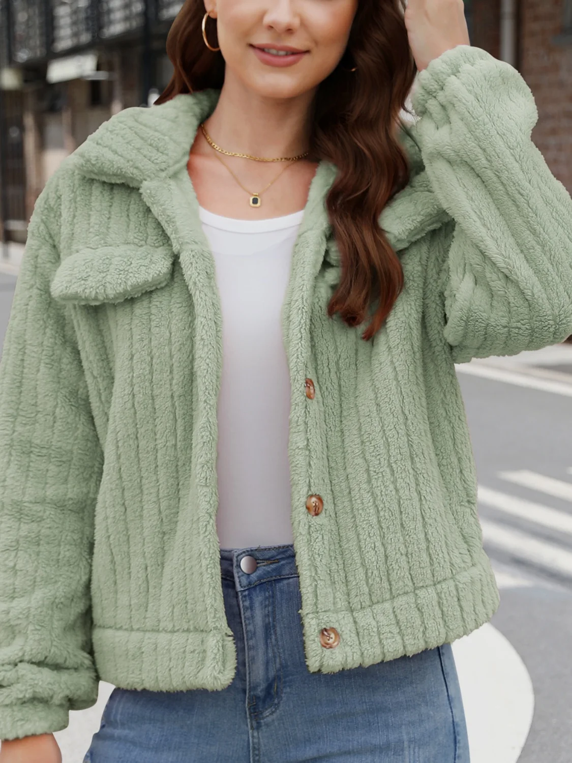 Women Spring/Fall Outerwear Vintage Split Joint Plain Long Sleeve Shawl Collar Jacket