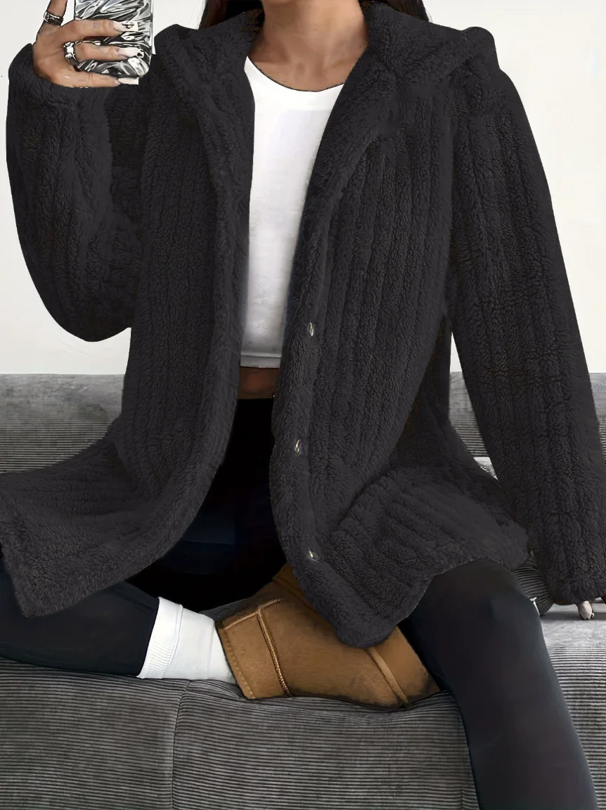 Women Spring/Fall Outerwear Casual Plain Long Sleeve Hoodie Jacket