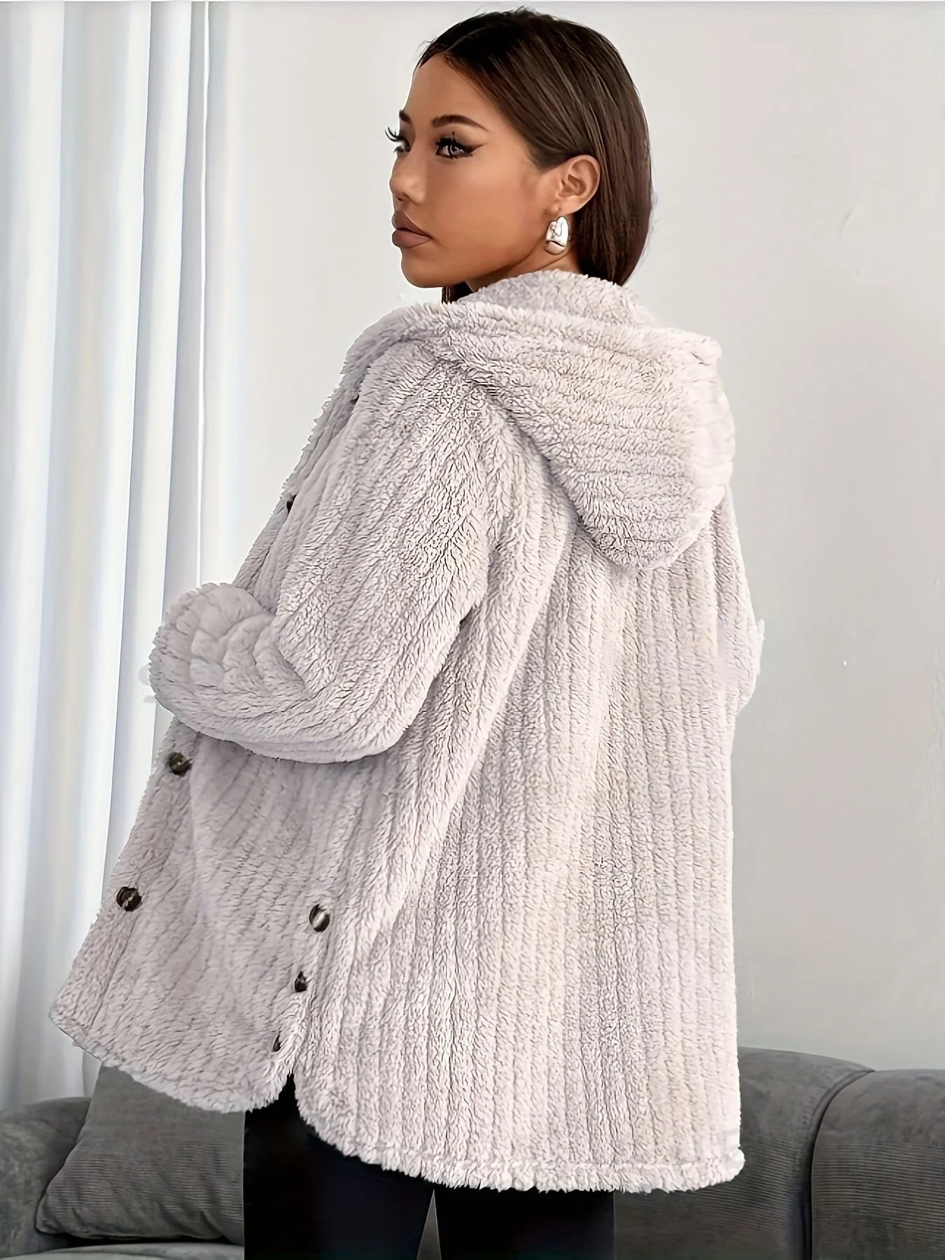 Women Spring/Fall Outerwear Casual Plain Long Sleeve Hoodie Jacket