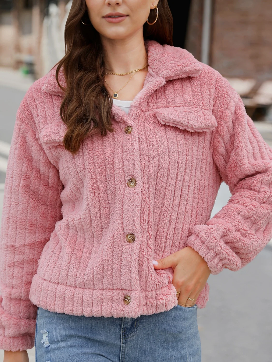 Women Spring/Fall Outerwear Vintage Split Joint Plain Long Sleeve Shawl Collar Jacket
