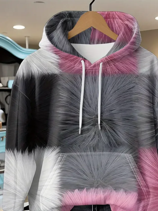 Women Abstract Spring/Fall Printing Long Sleeve Casual Daily Hoodie