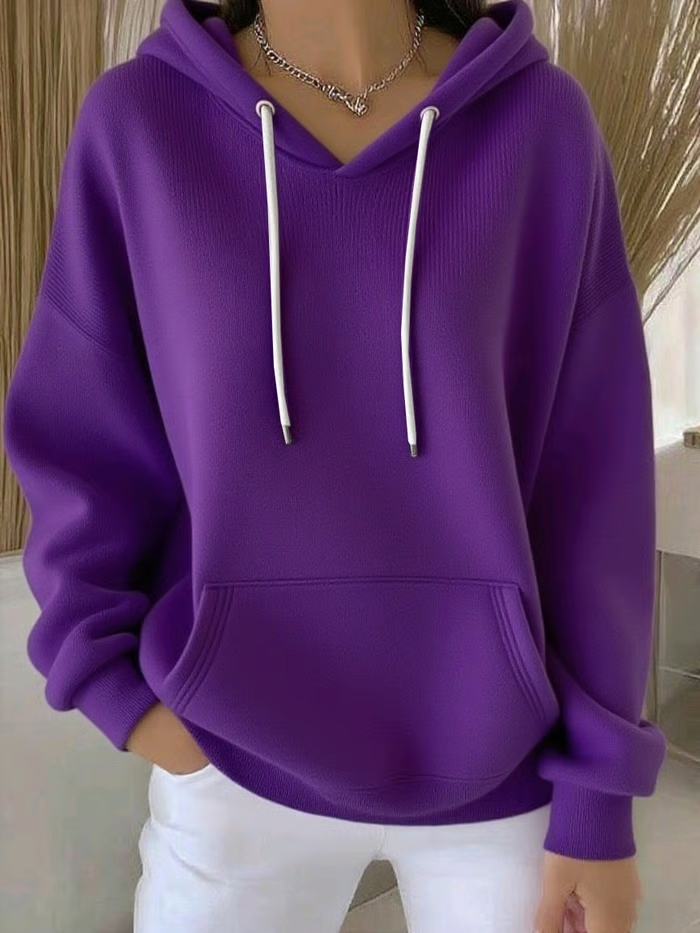 Women Plain Spring/Fall Printing Long Sleeve Casual Daily Hoodie