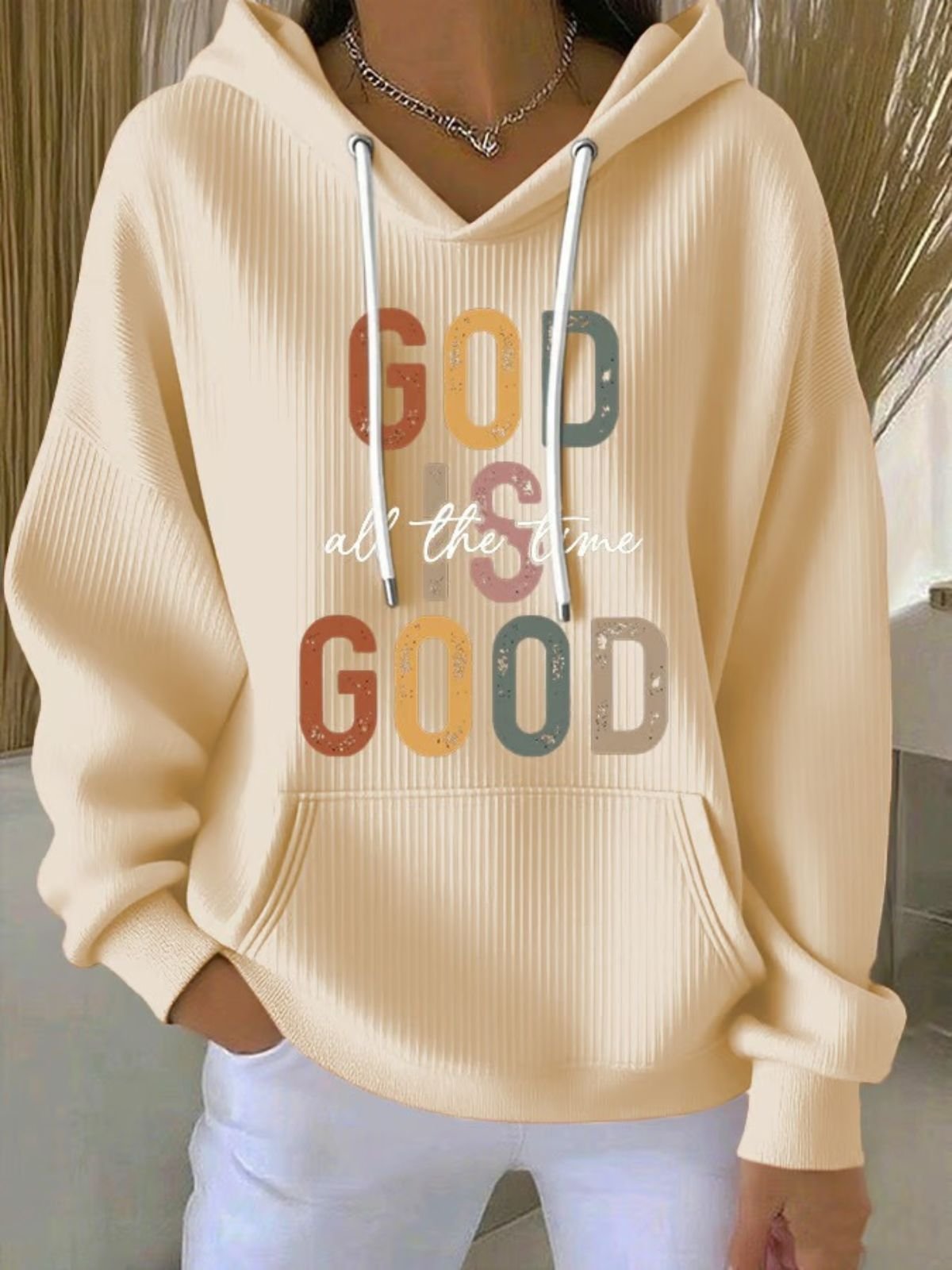 Women Text Letters Spring/Fall Long Sleeve Vintage Holiday Hoodie