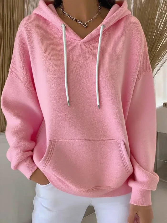 Women Plain Spring/Fall Printing Long Sleeve Casual Daily Hoodie