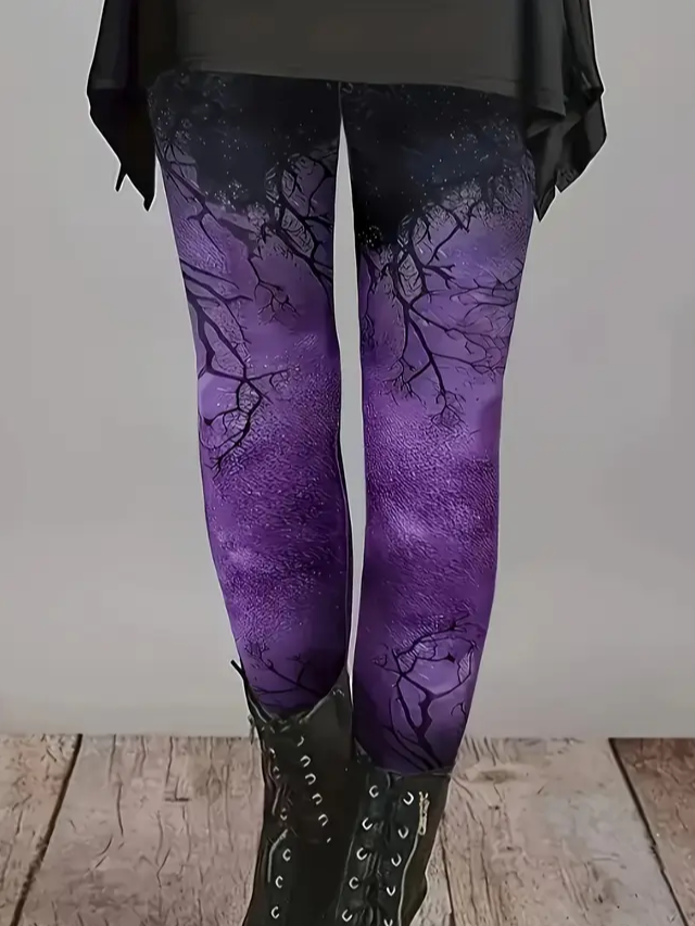 Women Halloween Casual All Season Printing Long Leggings