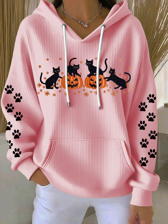 Women Cat Spring/Fall Long Sleeve Casual Daily Hoodie