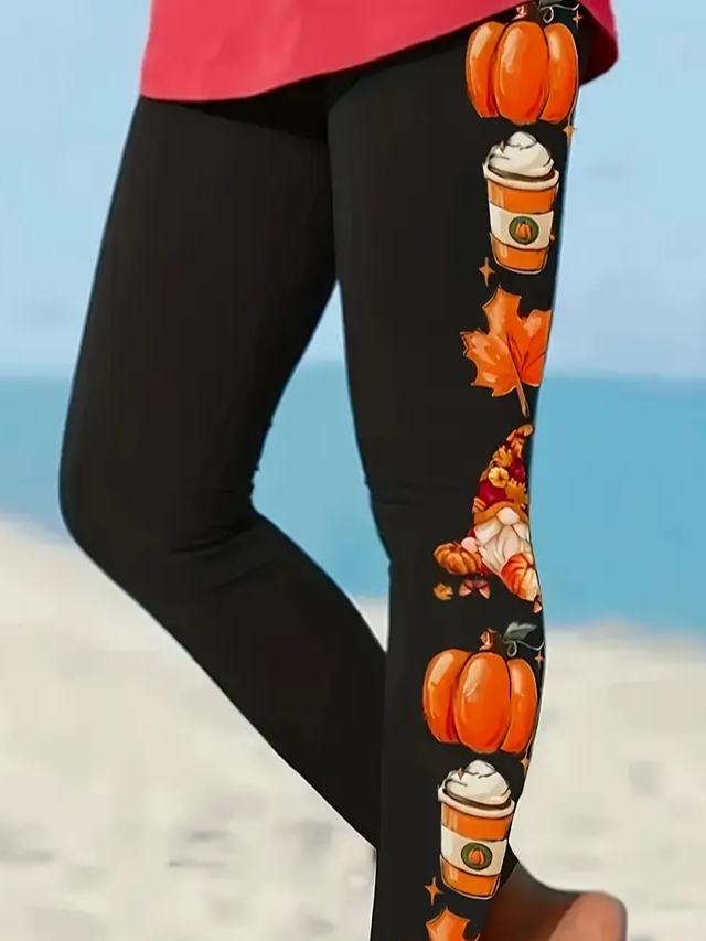 Women Halloween Casual All Season Printing Long Leggings