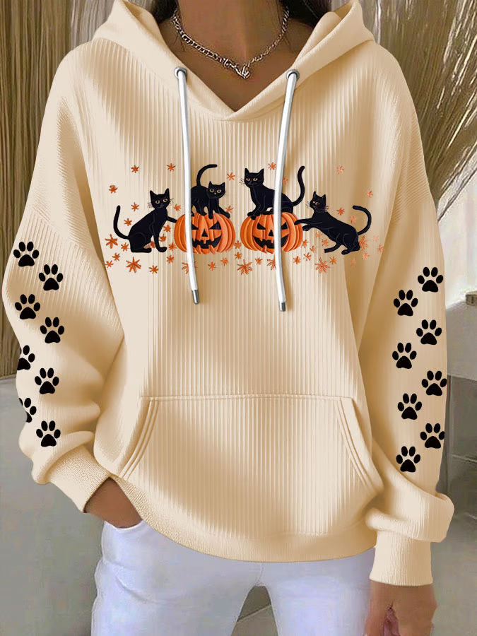 Women Cat Spring/Fall Long Sleeve Casual Daily Hoodie
