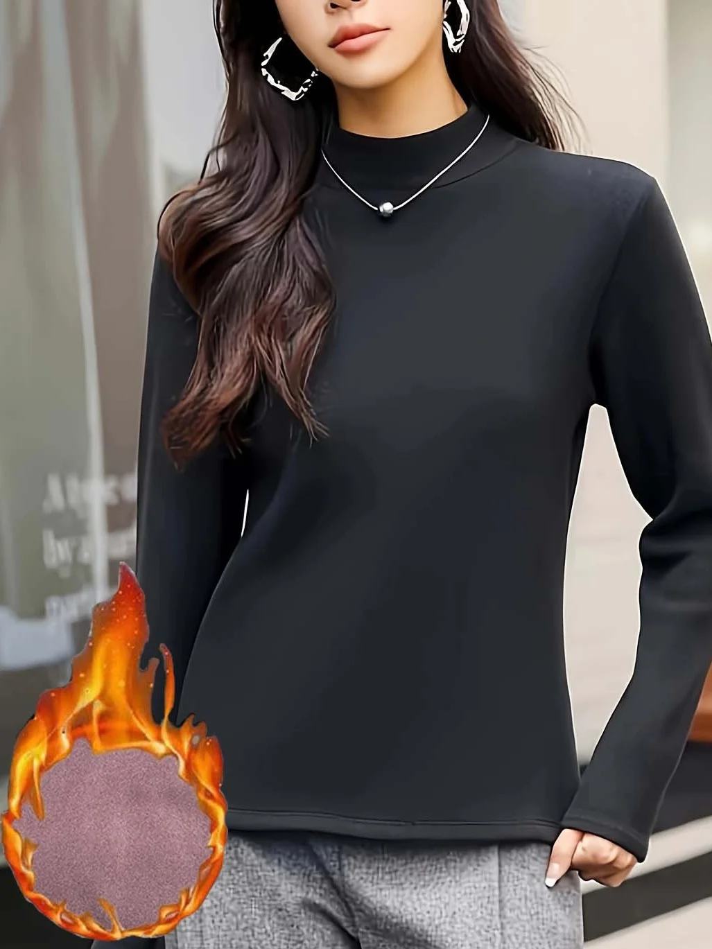 Women Plain Long Sleeve Tee T-shirt V Neck Split Joint Vintage Spring/Fall Top