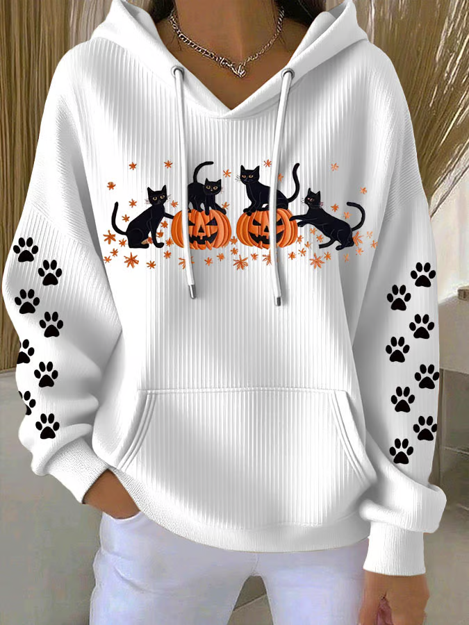Women Cat Spring/Fall Long Sleeve Casual Daily Hoodie