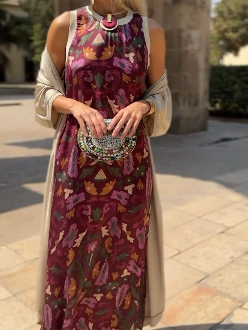 Women Striped Printing Two-Piece Set Daily Long Sleeve Vintage Spring/Fall Coat With Skirt Matching Set