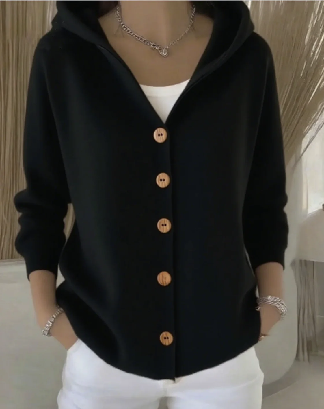 Women Floral Long Sleeve Hoodie Casual Spring/Fall Cardigan Outerwear