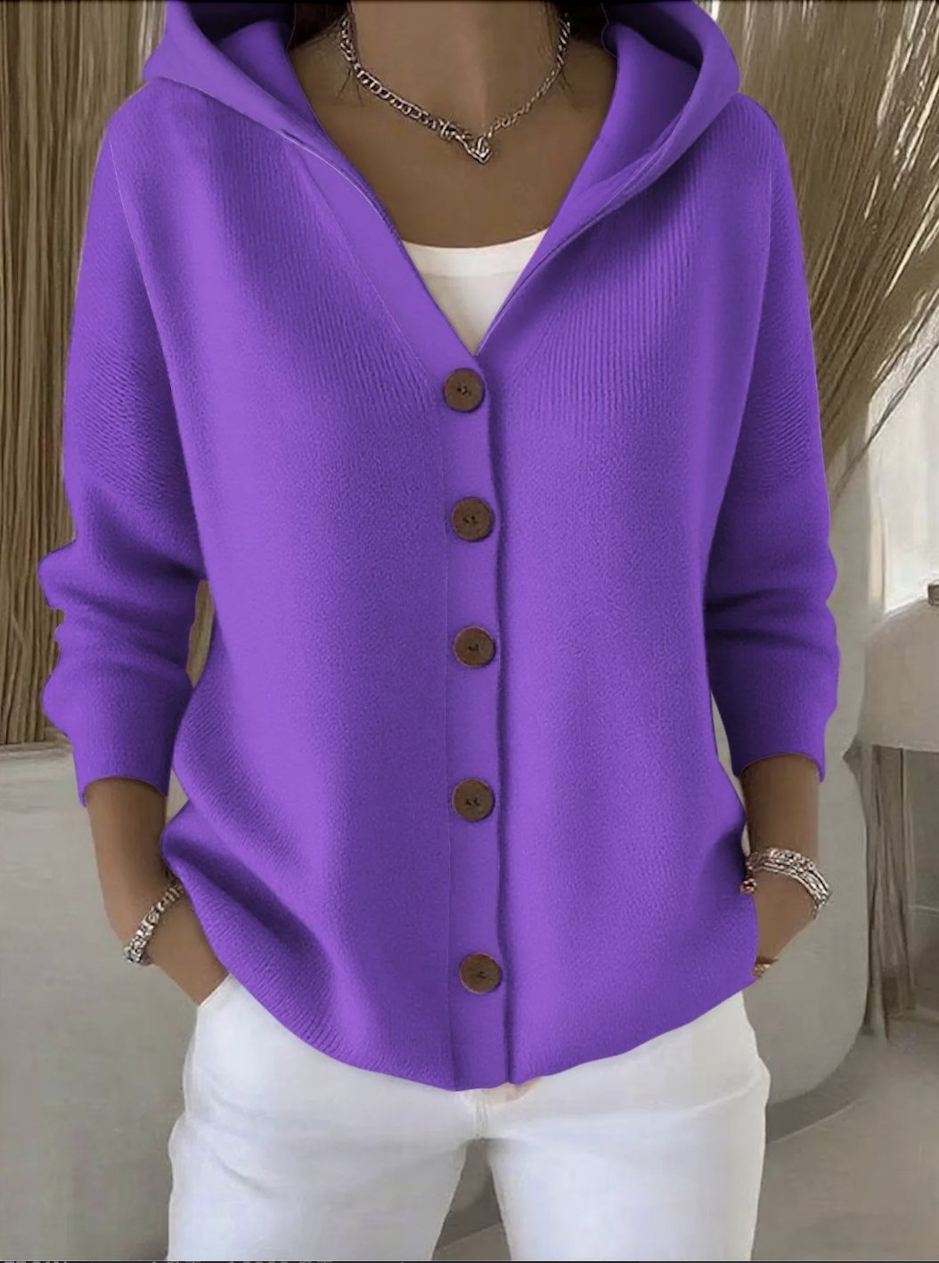 Women Floral Long Sleeve Hoodie Casual Spring/Fall Cardigan Outerwear