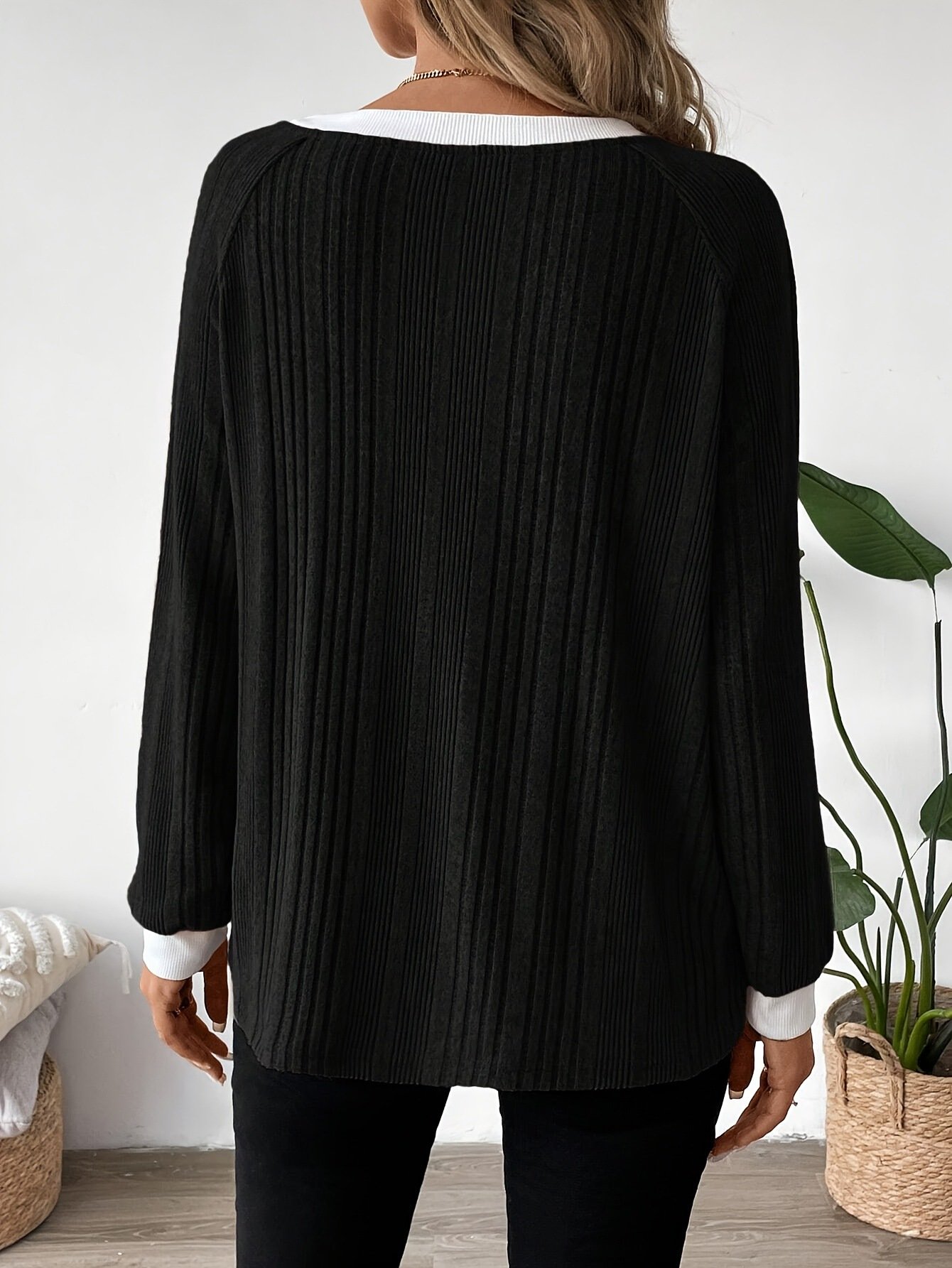Women Plain Long Sleeve Tee T-shirt Crew Neck Casual Spring/Fall Top
