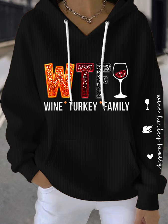 Women Text Letters Spring/Fall Printing Long Sleeve Casual Daily Hoodie