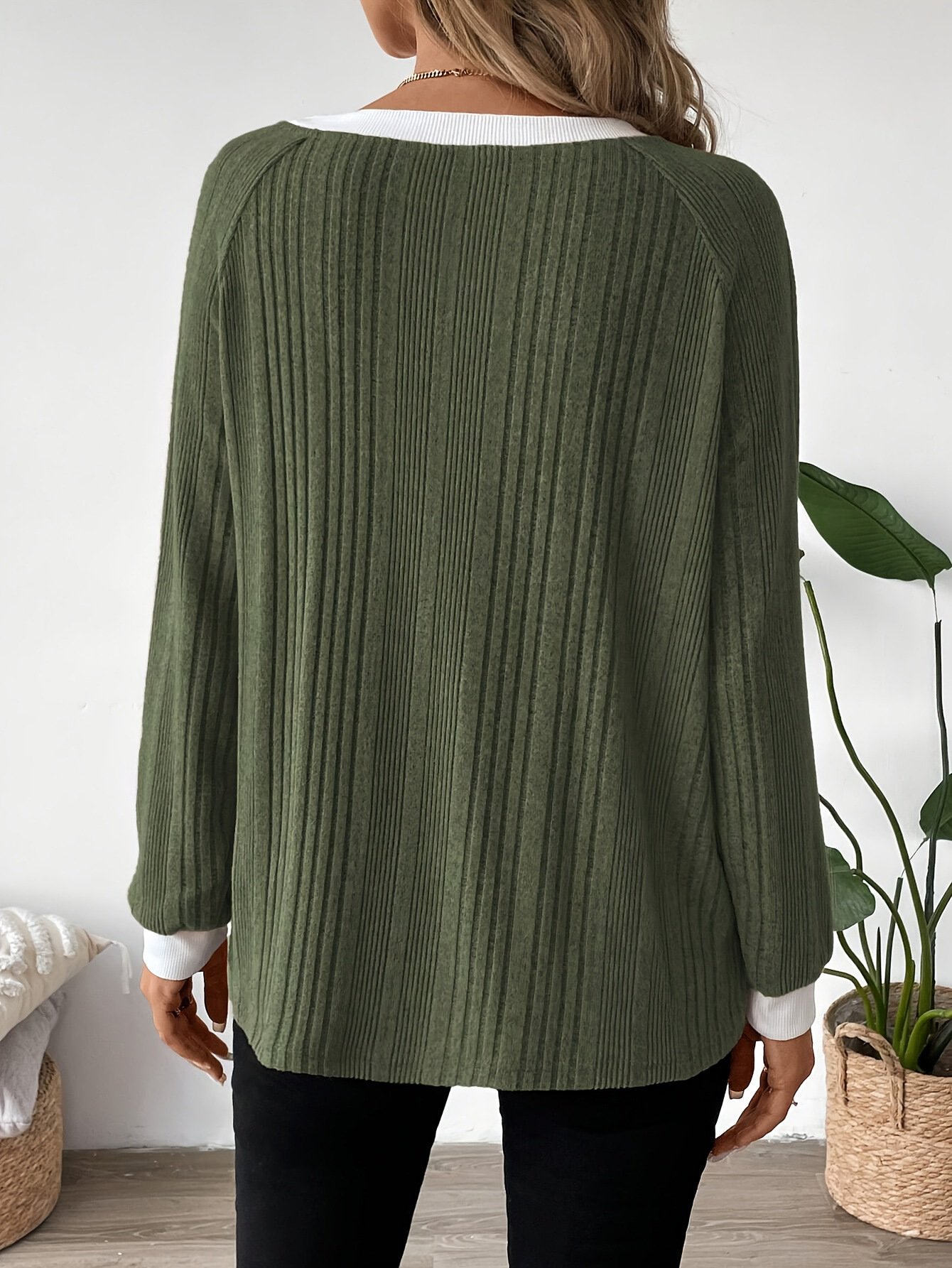 Women Plain Long Sleeve Tee T-shirt Crew Neck Casual Spring/Fall Top