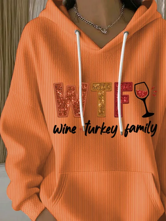 Women Text Letters Spring/Fall Printing Long Sleeve Casual Daily Hoodie