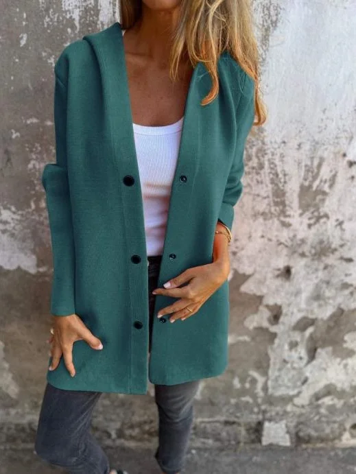 Women Spring/Fall Outerwear Vintage Split Joint Plain Long Sleeve Stand Collar Jacket