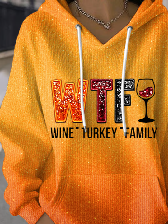 Women Text Letters Spring/Fall Printing Long Sleeve Casual Daily Hoodie