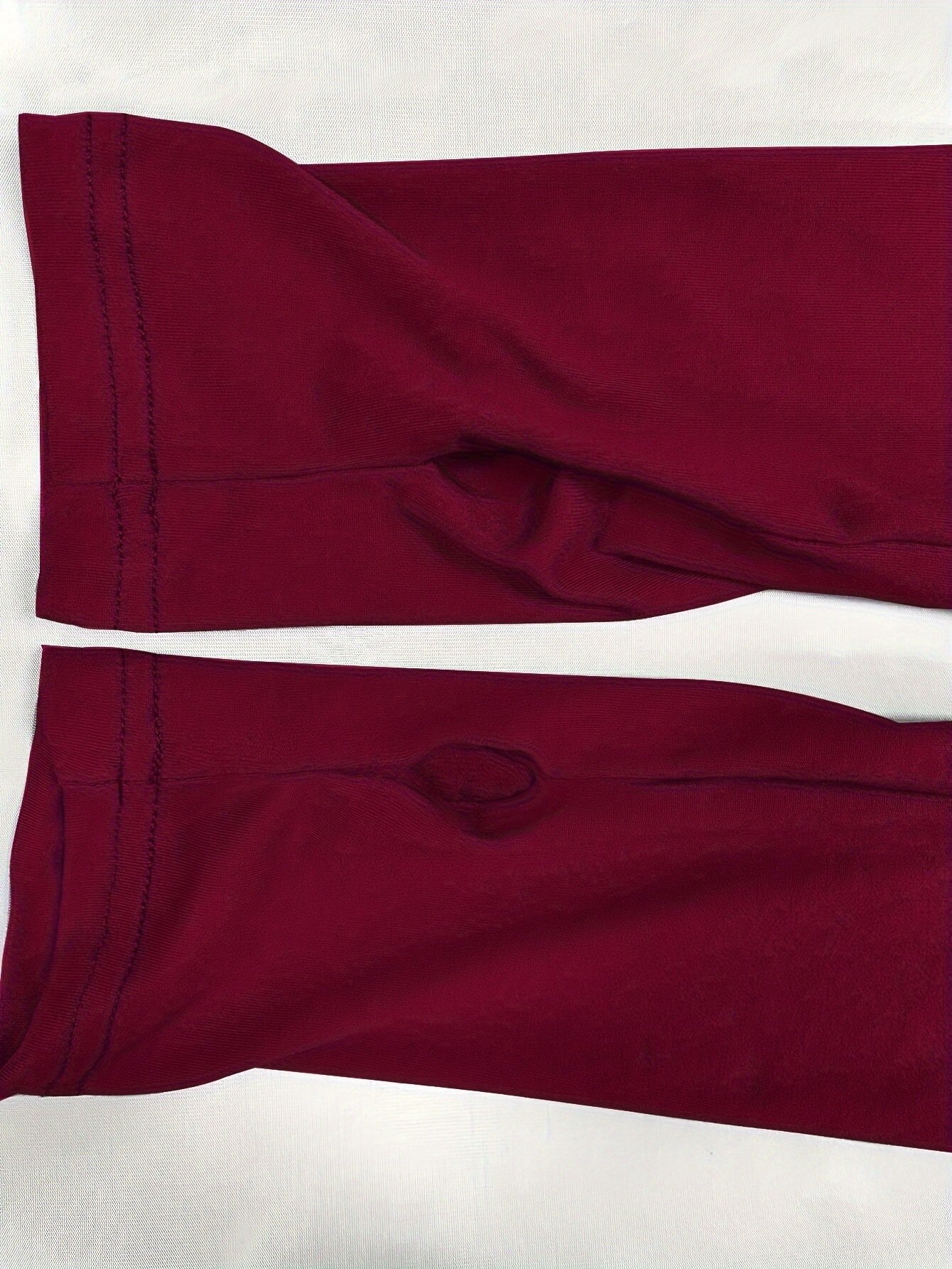 Women Plain Long Sleeve Tee T-shirt Crew Neck Split Joint Vintage Spring/Fall Top