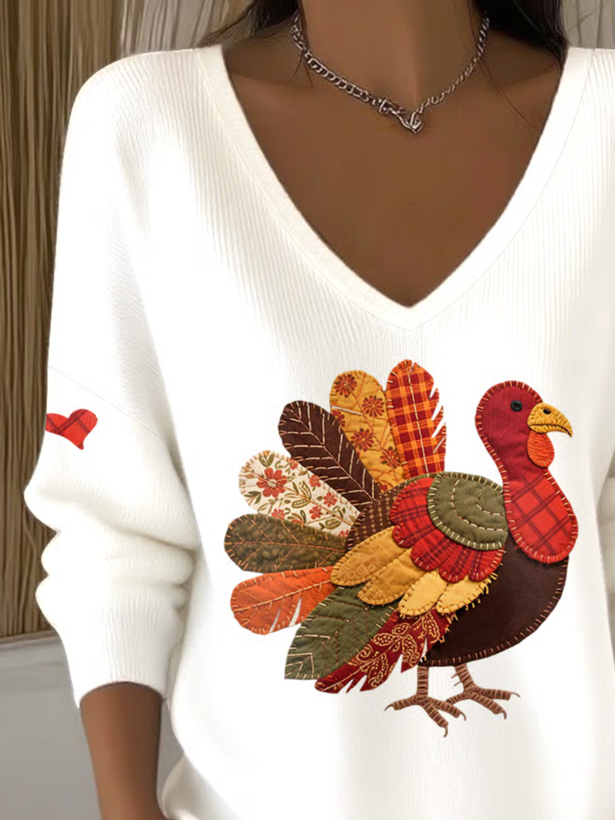Women Turkey Spring/Fall Long Sleeve Vintage Holiday Sweatshirt