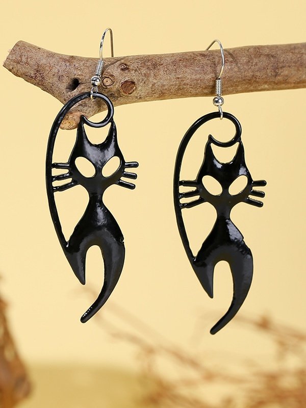 Halloween Earrings Horror Funny Skull Spider Pumpkin Ghost Black Cat Earrings Real Gold Electroplated Jewelry Earrings