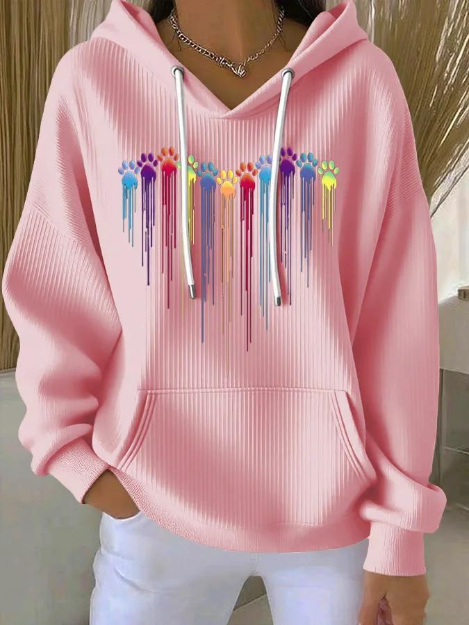 Women Animal Spring/Fall Long Sleeve Casual Daily Hoodie