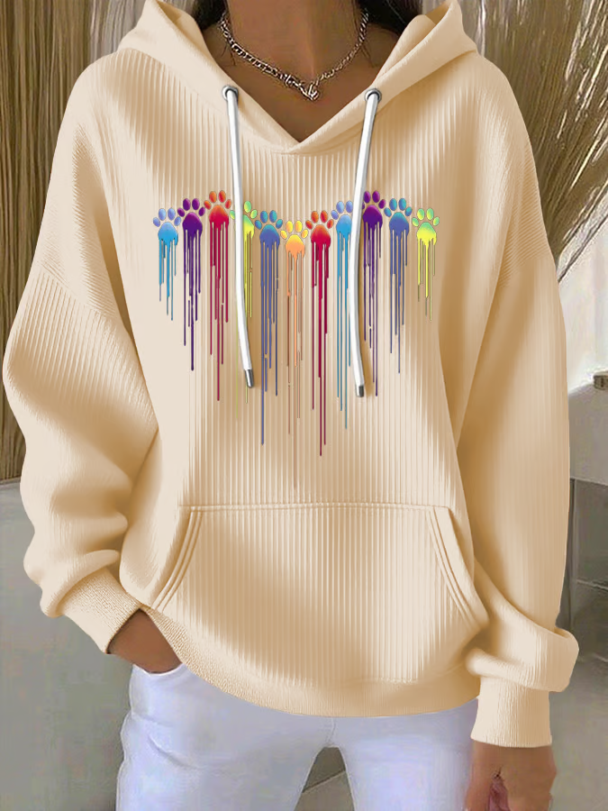 Women Animal Spring/Fall Long Sleeve Casual Daily Hoodie