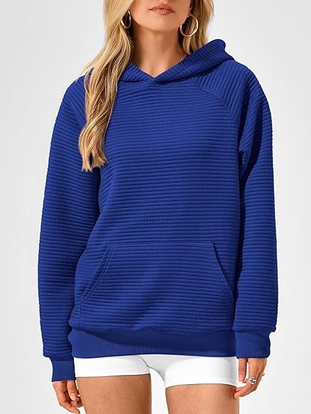 Women Plain Hoodie Split Joint Casual Spring/Fall Long Sleeve Sweatshirt