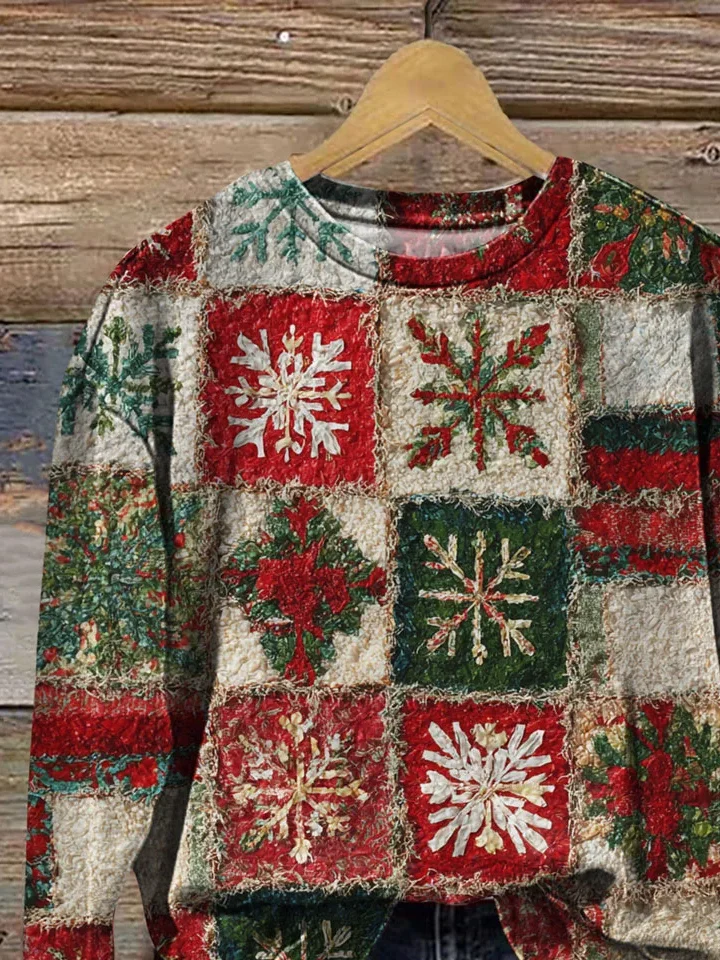 Women Christmas Crew Neck Printing Casual Spring/Fall Long Sleeve Sweatshirt