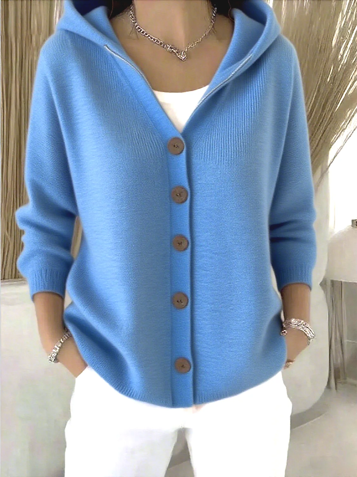 Women Floral Long Sleeve Hoodie Casual Spring/Fall Cardigan Outerwear