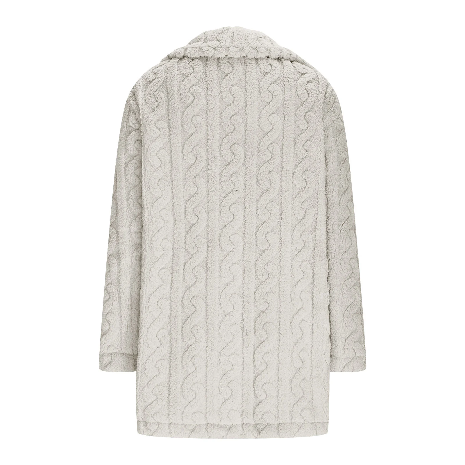 Women's Winter Outerwear Casual Plain Long Sleeve Fleece Coat