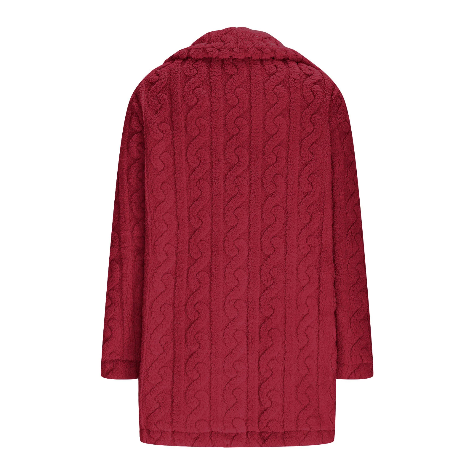 Women's Winter Outerwear Casual Plain Long Sleeve Fleece Coat