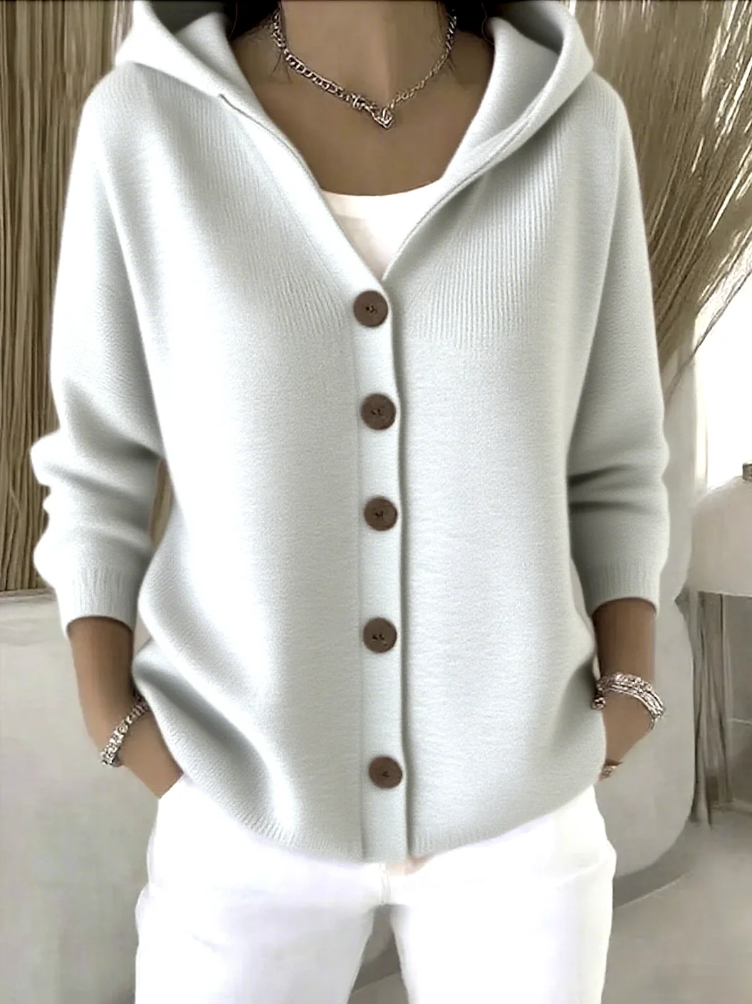 Women Floral Long Sleeve Hoodie Casual Spring/Fall Cardigan Outerwear