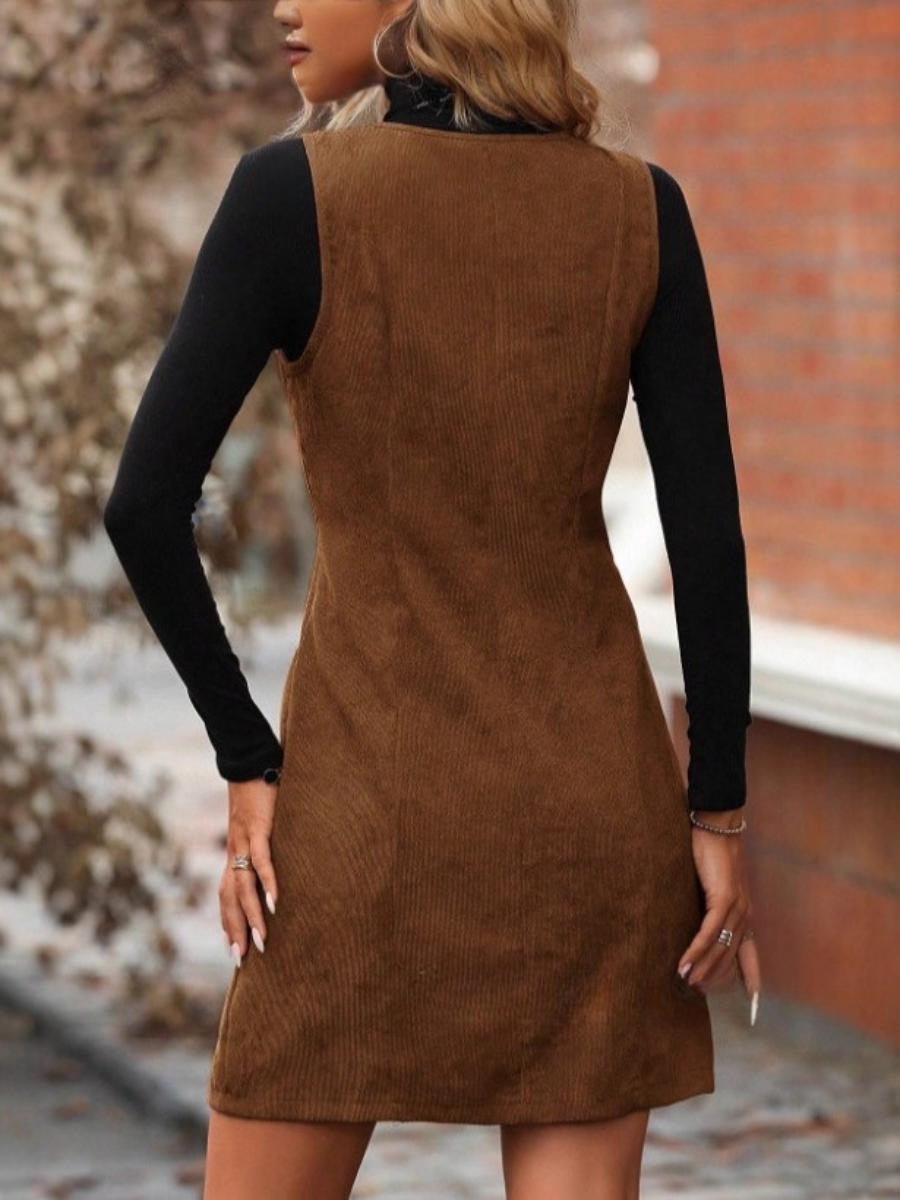 Women Plain Sleeveless Summer Split Joint Dress Crew Neck Daily Vintage Mini Tank A-Line Dress